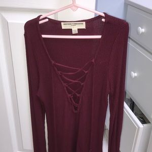 Cross crossed long sleeved T, Urban Outfitters